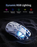 GravaStar Mercury M2 Wireless Gaming Mouse, 5 Dynamic Lightsync RGB (White)
