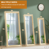 ZHUNFA Full Length Mirror,65x22 Inch Full Length Mirror Wall Mounted,Vertical Hanging,Leaning Standing for Bedroom,Living Room,Rectangular Wooden Frame,Log Color.