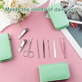 Manicure Set Bulk, Nail Clippers Kit Stainless Steel Fingernail Clippers Set, Sturdy Nail Tip Cutter Trimmers Professional Grooming Toenail Clippers Personal Pedicure Kits 8 in 1 (Green 24 Pack)