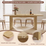 LEYAOYAO Extendable Dining Table for 4-6,63"–79" with Fluted Base(Natural)