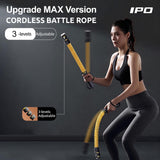 IPO 2026 Upgrade Weighted Ropeless Battle Ropes, Heavy Duty Portable Cordless Battle Ropes for Home Gym, home fitness workout Rope for Strength Building suitable Men & Women (Yellow, Yellow Max)