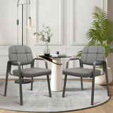 CLATINA Waiting Room Guest Chair with Bonded Leather Padded Arm Rest for Office Reception and Conference Desk (Grey 1 Pack)