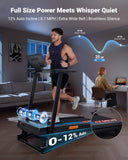 THERUN Treadmill with Incline,8.7 MPH 12% Auto Incline Treadmill,Compact Treadmill for Home,Brushless Motorized Treadmills