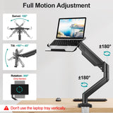PRO Laptop Arm Mount for Desk, 2 in 1 Function Monitor Laptop Stand, Fits Max 17" Notebook and 32" Computer Screen