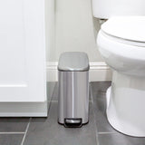 QUALIAZERO 5L / 1.3 Gallon Stainless Steel Step-On Bathroom Trash Can