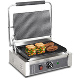 CTJ Commercial Panini Press with Grooved Grill Sandwich Maker 2200W 14"x11" Plates Sandwich Press with 122°F to 572°F Temp Control for Hamburger Steak Bacon in Home Kitchen