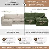 NABUMI 107'' Modular Sectional Sofa with Storage, Oversized Boneless Couch