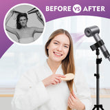 MQACPUPY 62-Inch Professional Hair Dryer Stand, Black Metal Adjustable Holder with Hands-Free Design for Salon and Home Use