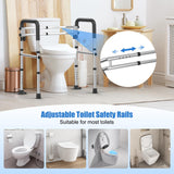 UGarden Upgraded Toilet Safety Rails 380LBS, Stainless Steel Toilet Rail Frame, Adjustable Stand Alone Toilet Support with Non-Slip Grips & Suction Cups,Tool-Free Assembly, Fits for Elderly/Disabled