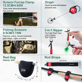 Goture Fly Fishing Rod and Reel Combo with Gear Case, 9FT #5 Carbon Fly Rod, Violet Hardwood Reel Seat, Pre-Spooled Reel, Fly Line, Flies and Carry Bag Complete Starter Kit C1
