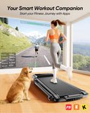 Acezoe Walking Pad with 12% Incline & Height-Adjustable Handlebar, 5-in-1 Foldable Treadmill for Home & Office, Portable Under Desk Treadmill with LED Display & App Control