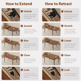 Solid Wood Extendable Dining Table for 4-8 People with Seamless Extension from 47.2 to 63 Inches
