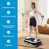 Linear Vertical Vibration Plate Exercise Machine, 50‑60Hz Whole Body Platform w/ Push‑Up Handles, 120 Speeds, 3mm Amplitude for Bone Strength, Lymphatic Drainage & Muscle Recovery, 330lbs Capacity