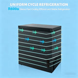 Compact Deep Freezer 5.2 Cu Ft Black Chest Freezer with 6 Levels Thermostat