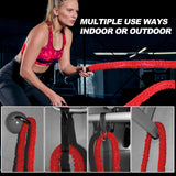 Brobantle Battle Rope 1.5 Inch Diameter,Red 30FT Exercise Workout Ropes for Home Gym Heavy Weighted Training Rope for Working Out