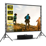 XINLEMY Outdoor Projector Screen and Stand，180-in Portable Projector Screen 15 FT Large Projection Screen，16:9 4K HD Rear Front Wrinkle-Free Movie Screen with Carry Bag for Backyard,RVing Night,Party