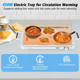 ARLIME Triple Buffet Server Food Warmer, 450W Stainless Steel Electric Warming Tray, Adjustable Temperature, Transparent Lids w/Spoon Slot, 8 QT Chafing Dish Set for Parties, Banquets, Catering
