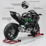 PLAYBUDDY Motorcycle Model for Adult, 1/7 Scale Motorcycle V4 Top Edition with Ignition System & Smoke Spray, for Biker