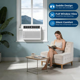 U-Shaped Window Air Conditioner, 10,000 BTU Window AC Unit Cools Up to 450 Sq. Ft for Bedroom/Living Room, Saddle AC Unit with Full Window View, Quiet & Energy Saving, Installation Kit Included