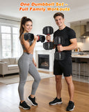XDDIAS Adjustable Dumbbell Set of 2, 25/55/80LB Dumbbell Set-Fast Adjust Weights Set, 5/10/16 in 1 Free Weights Dumbbells Set with Anti-Slip Metal Handle, Compact Size (25LB-Pair-10Gears-RED)