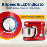 VIVOHOME 4.75 Quart Stand Mixer, 8 Speed Kitchen Electric Food Mixer, Household Stand Mixer for Baking, Cake, Bread, Red