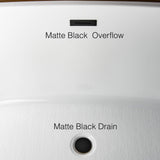 WOODBRIDGE 59" Freestanding White Acylic Soaking Bathtub with White Pillow,Drain and Overflow in Matte Black,BTA1514 -MB-Drain &O+ Pillow