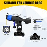 GearTrust 2-in-1 Fishing Rod Holder for Boat Kayak Rod Holder Track Deck Mount, Secure Fishing Pole Holders with Three Tier Rod Protection,Dual T Bolt, Bungee Cord & Sliding Loop (2 Pack