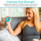 Vive Hand Strengthener Grip Ring - Forearm Ring Hand Exercisers - Silicone Squeezer Gripper for Muscle Strengthening Training Tool - Arthritis Finger Physical Therapy PT Kit Trainer (Textured 2 Pack)