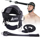 Adjustable Neck Harness with Pulley System & Resistance Bands – Multi-Directional Neck Weight Lifting Training for Strength, Stability & Posture – Padded Head Strap for Athletes & Fitness