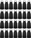 Foaincore 36 Pack Bib Aprons Bulk Plain Aprons for Man Woman Adult Unisex Apron Machine Washable Adjustable Bib Apron (Black)
