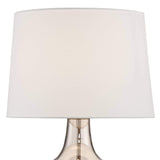 Possini Euro Design Ania Modern Table Lamp with Dimmer and USB Charging Port 31" Tall Clear Champagne Glass Off-White Tapered Drum Shade for Living Room Bedroom House Bedside Nightstand Office