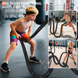 Brobantle Battle Rope 1 Inch Diameter,30FT Exercise Workout Ropes for Home Gym Heavy Weighted Training Rope for Working Out