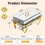 Chafing Dishes for Buffet 4 Pack 7 Pans, 9.5QT [Sturdy & Rolled Edge] Chafing Dish Buffet Set, [Mirror-Like Polished Finish] Easy to Clean Food Warmers for Parties, Gathering, Wedding, Event, Catering