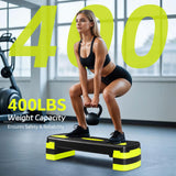 Smartxchoices 30'' Aerobics Stepper Workout Step Platform with 4" - 6" - 8" Adjustable Risers, Fitness Exercise Workout Trainer,Non-slip Step Platform for Cardio, Core, Strength Training,Home Gym