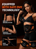 EMS Muscle Stimulator 5-Piece Set - Rechargeable Ab, Arms & Legs Stimulator for Core Strength, Body Toning & Workout Recovery, Suitable for Men & Women