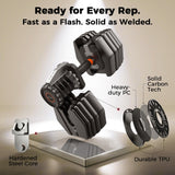 FEIERDUN DB1 QuickDial Adjustable Dumbbell Set, 15-in-1 5-52.5 Lbs Each with Storage Box & App, 1-Second Quick Change for Drop Set, Superset & HIIT Home Gym, Non-Slip Handles, 3-year Aftersale Service
