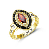 Oseew Class 2027 Senior Graduation Ring for Women High School (Yellow Gold)