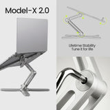 Model-X 2.0 Laptop Stand, Laptop Stand for Desk Adjustable Height, 360 Rotating Laptop Riser