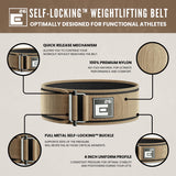 Element 26 Self-Locking Weight Lifting Belt - Premium Weightlifting Belt for Serious Functional Fitness, and Olympic Lifting Athletes - Lifting Belt for Men and Women (Large, Ranger Tan)
