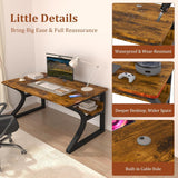 Computer Desk, 47'' Home Office Desks with Storage, Computer Desk with Metal Frame for Home Office