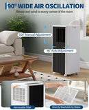 Garvee 8000 BTU Portable Air Conditioner, Complete Window Kit & Remote Included - Easy Setup, Cools 350 Sq. Ft Rooms, 24-Hr Timer, Sleep Mode, Quiet Operation, Black