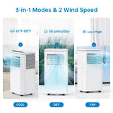 ACONEE Portable Air Conditioner, 8000 BTUs 3-IN-1 Quiet AC Unit with Remote Control, Portable Air Conditioner