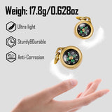 MecArmy CMP Brass Mini Compass, Waterproof IPX5 Pocket Compass for Hiking & Survival, Keychain & Necklace Gifts for Men & Women, Ideal Graduation & Outdoor Adventure Present