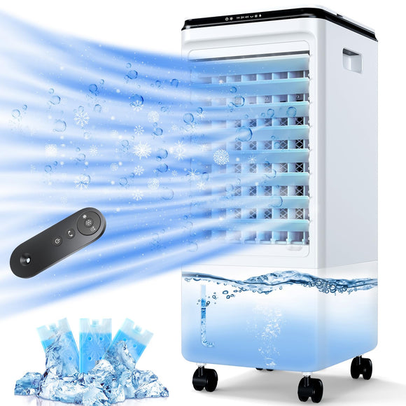 Portable Air Conditioners, Evaporative Air Cooler w/7H Timer for Auto-Off, 4 Modes & 3 Speeds ZENGALEFLOW