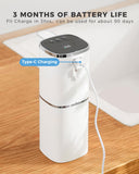 DODO MEKIA 2 Pack Automatic Foaming Soap Dispenser, 400ml//13.53oz, USB Rechargeable, 9- Adjustable Foam Levels, IPX5 Waterproof, Touchless & Wall/Tabletop Use for Kitchen Bathroom, White