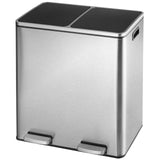 Dual Trash Can, 2 x 8 Gallon (2 x 30 L) Hands-Free Trash and Recycle Bin Combo
