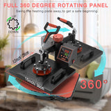 Heat Press Machine 5 in 1 Combo Heat Press 12 x 15 Inch Heat Transfer Machine 360-Degree Swing Away Digital Shirt Printing