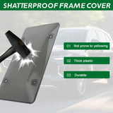 2 Pcs Clear License Plate Covers and Frames,Transparent License Plate Holders with Screws & Caps,Rust-Proof Auto Licenses Plates Protector Shields for Standard US Plates