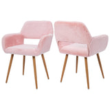 Furry Desk Chair, Comfy Armchair with Faux Fur for Teen Girls, Pink, 2PCS
