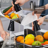 BLYLUND Touchless Kitchen Faucet with Pull Down Sprayer, Kitchen Sink Faucet with Soap Dispenser,Single Handle Hands-Free Sensor Fits 1 to 4 Hole Sinks,Stainless Steel Matte Black